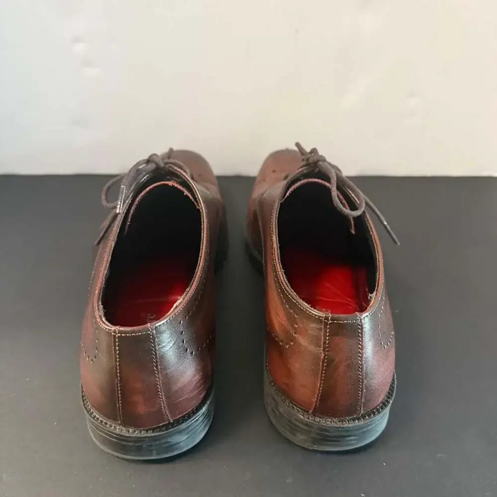 Belvedere‎ Concord Brown Leather Brogue Oxford Shoes Size 8.5D